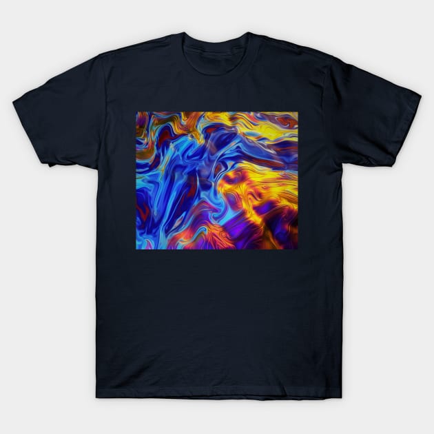 Blue waves T-Shirt by daghlashassan